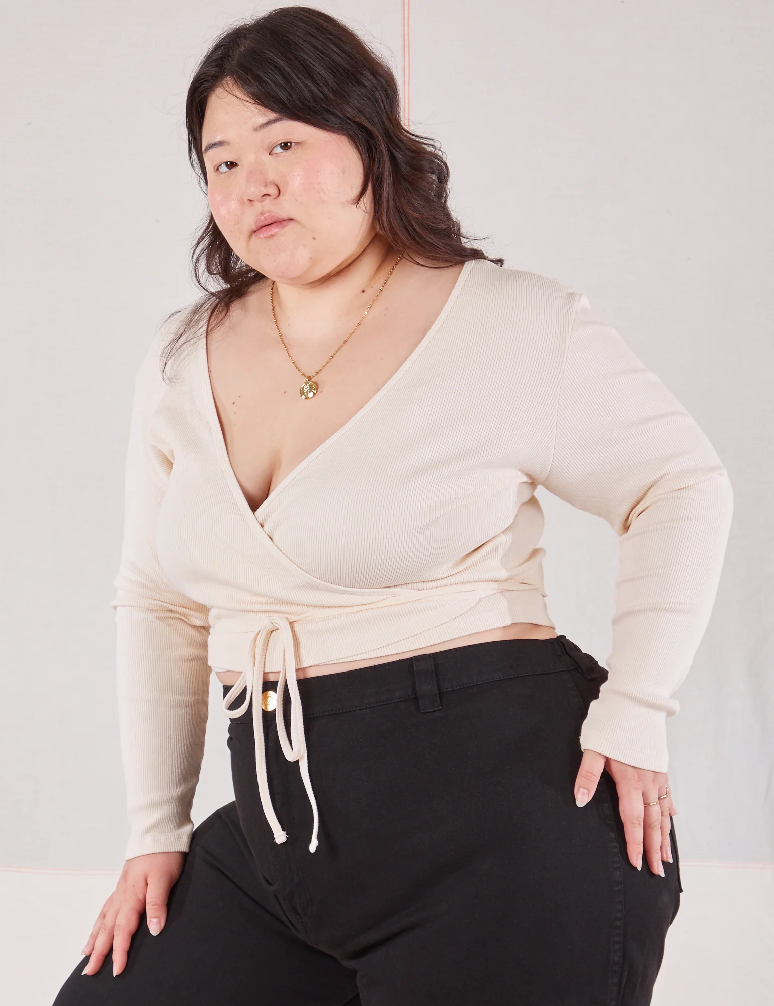 Wrap Top - Vintage Tee Off-White - Image 15